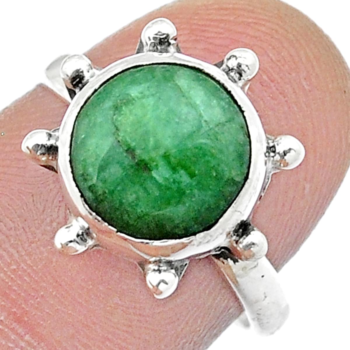 WHOLESALE 5PC 925 SILVER PLATED FACETED GREEN EMERALD RING LOT N150 