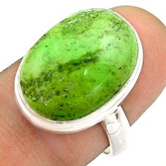 11.65cts solitaire natural green gaspeite 925 sterling silver ring size 7 t54715