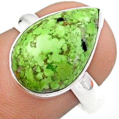 7.17cts solitaire natural green gaspite 925 sterling silver ring size 7.5 u12421