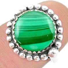 6.13cts solitaire natural green malachite 925 silver ring jewelry size 7 u39341