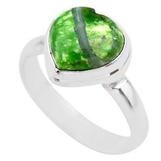 4.63cts solitaire natural green mariposite 925 silver ring size 8 t29219