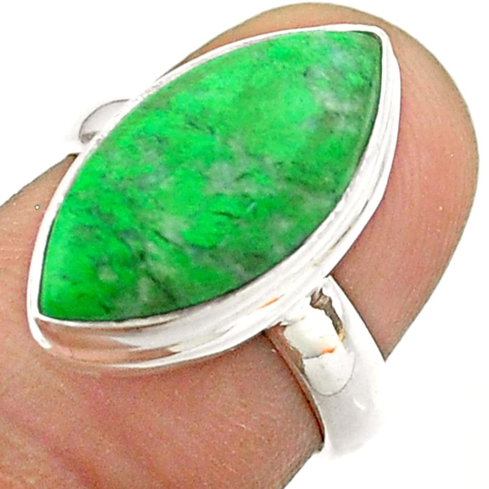 8.44cts solitaire natural green maw sit sit 925 silver ring size 6 t54631