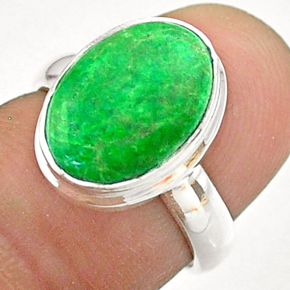 5.38cts solitaire natural green maw sit sit 925 silver ring size 5.5 t54629