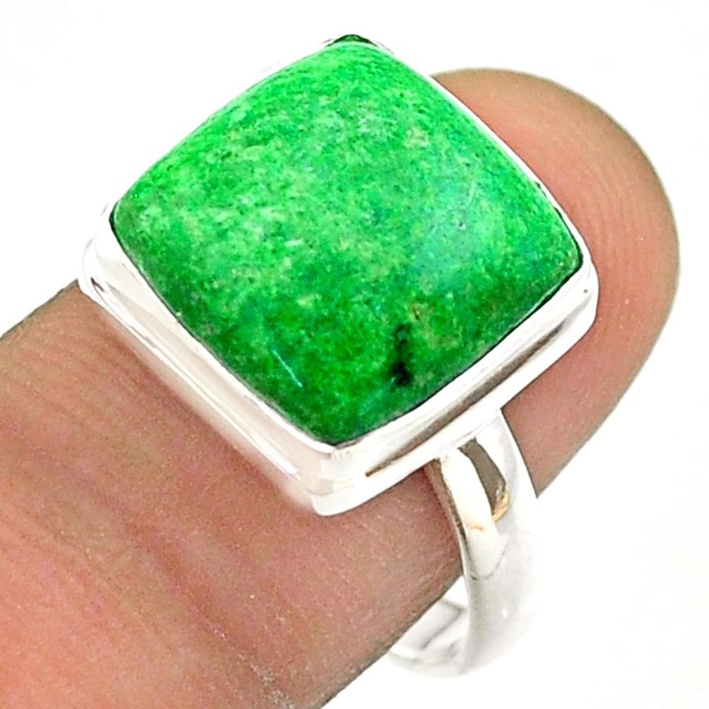 10.78cts solitaire natural green maw sit sit 925 silver ring size 8.5 t54648