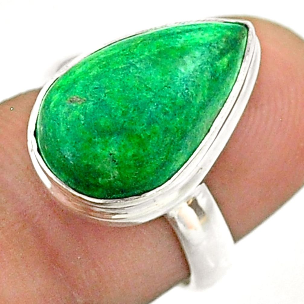 7.53cts solitaire natural green maw sit sit pear 925 silver ring size 6 t54630