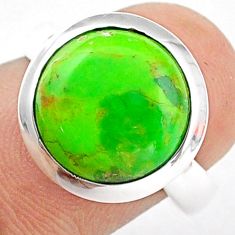 Clearance Sale- 6.26cts solitaire natural green mojave turquoise 925 silver ring size 7.5 u6586