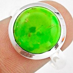 Clearance Sale- 6.26cts solitaire natural green mojave turquoise 925 silver ring size 8.5 u6594