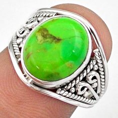 Clearance Sale- 4.20cts solitaire natural green mojave turquoise 925 silver ring size 6.5 u7780