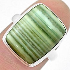 13.24cts solitaire natural green opal 925 sterling silver ring size 7 u47677