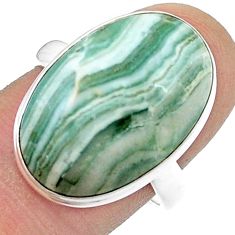 14.43cts solitaire natural green opal 925 sterling silver ring size 8 u47673