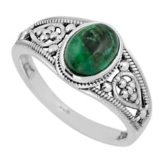 2.13cts solitaire natural green opaline 925 sterling silver ring size 7.5 y29143