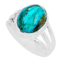 5.07cts solitaire natural green opaline oval sterling silver ring size 7 y7411