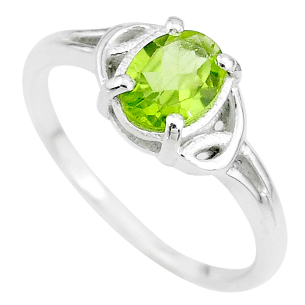 2.12cts solitaire natural green peridot 925 sterling silver ring size 7 t7963
