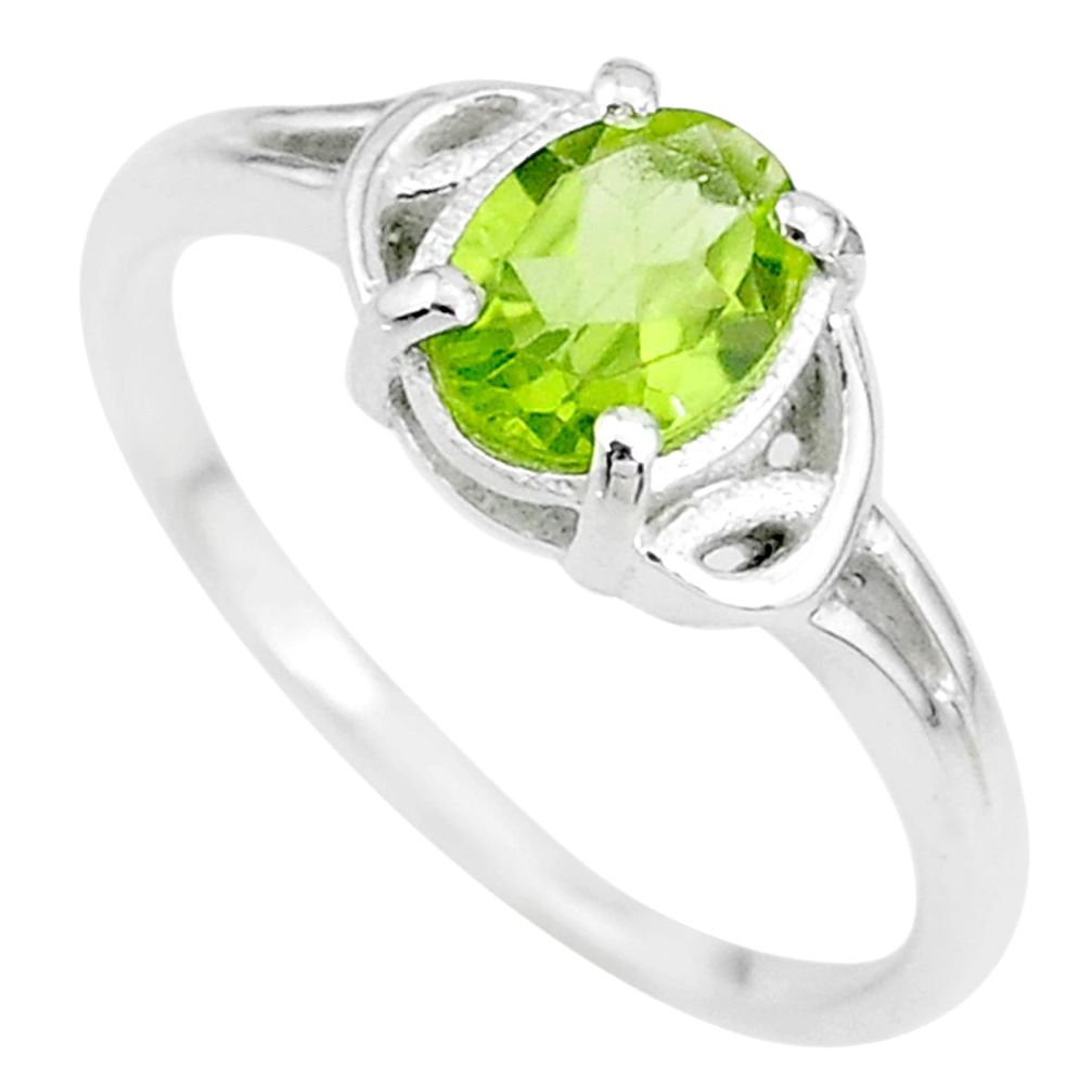 2.16cts solitaire natural green peridot 925 sterling silver ring size 8 t7968