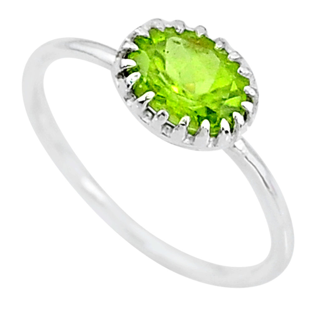 2.13cts solitaire natural green peridot 925 sterling silver ring size 8 t8985