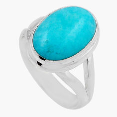 1.02cts solitaire natural green peruvian amazonite 925 silver ring size 7 n27397