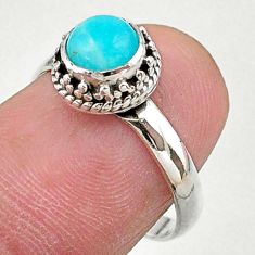 0.99cts solitaire natural green peruvian amazonite 925 silver ring size 7 t27361