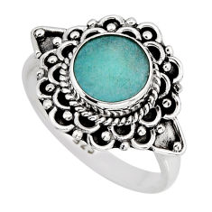3.26cts solitaire natural green peruvian amazonite 925 silver ring size 7 y78121