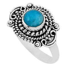 1.03cts solitaire natural green peruvian amazonite silver ring size 6.5 n34705
