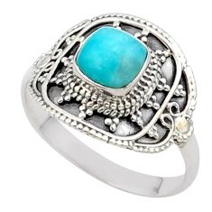 2.68cts solitaire natural green peruvian amazonite silver ring size 10.5 t27086