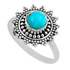 1.14cts solitaire natural green peruvian amazonite silver ring size 8.5 y46901