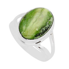 6.34cts solitaire natural green swiss imperial opal silver ring size 7 y77674