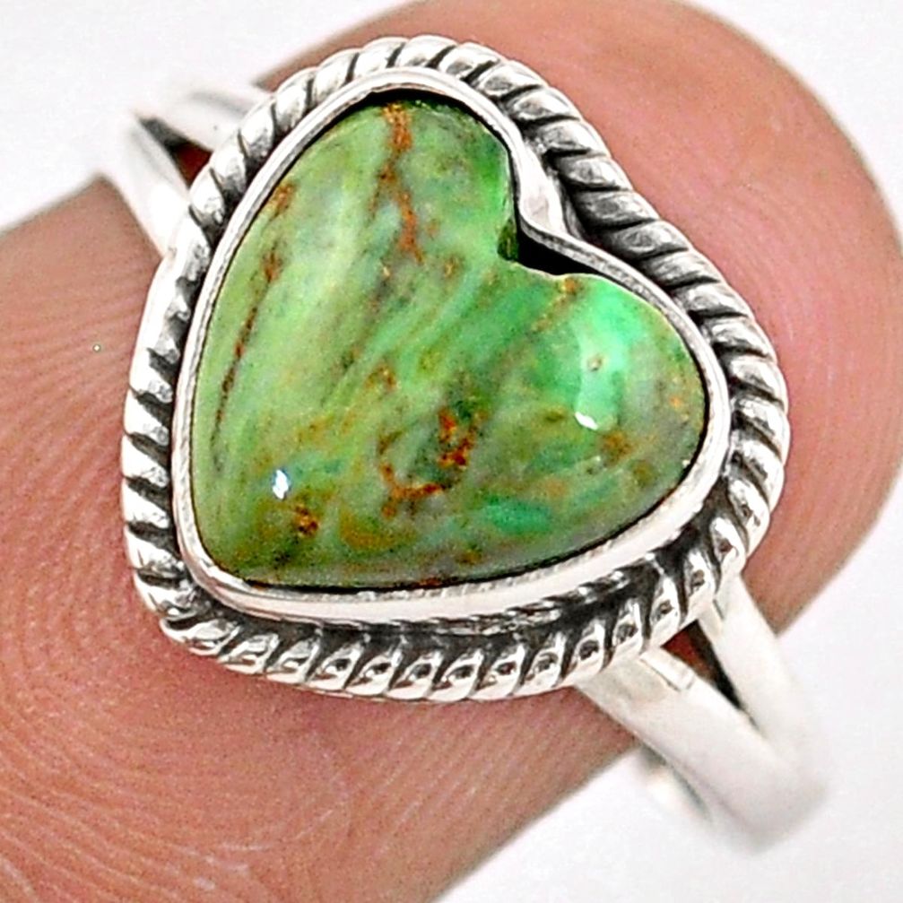 4.67cts solitaire natural green swiss imperial opal silver ring size 8.5 t87283