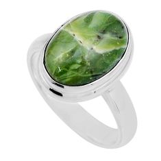 6.07cts solitaire natural green swiss imperial opal silver ring size 7.5 y43517