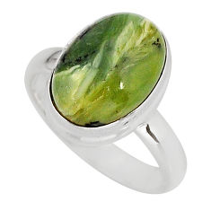 6.27cts solitaire natural green swiss imperial opal silver ring size 7.5 y75121