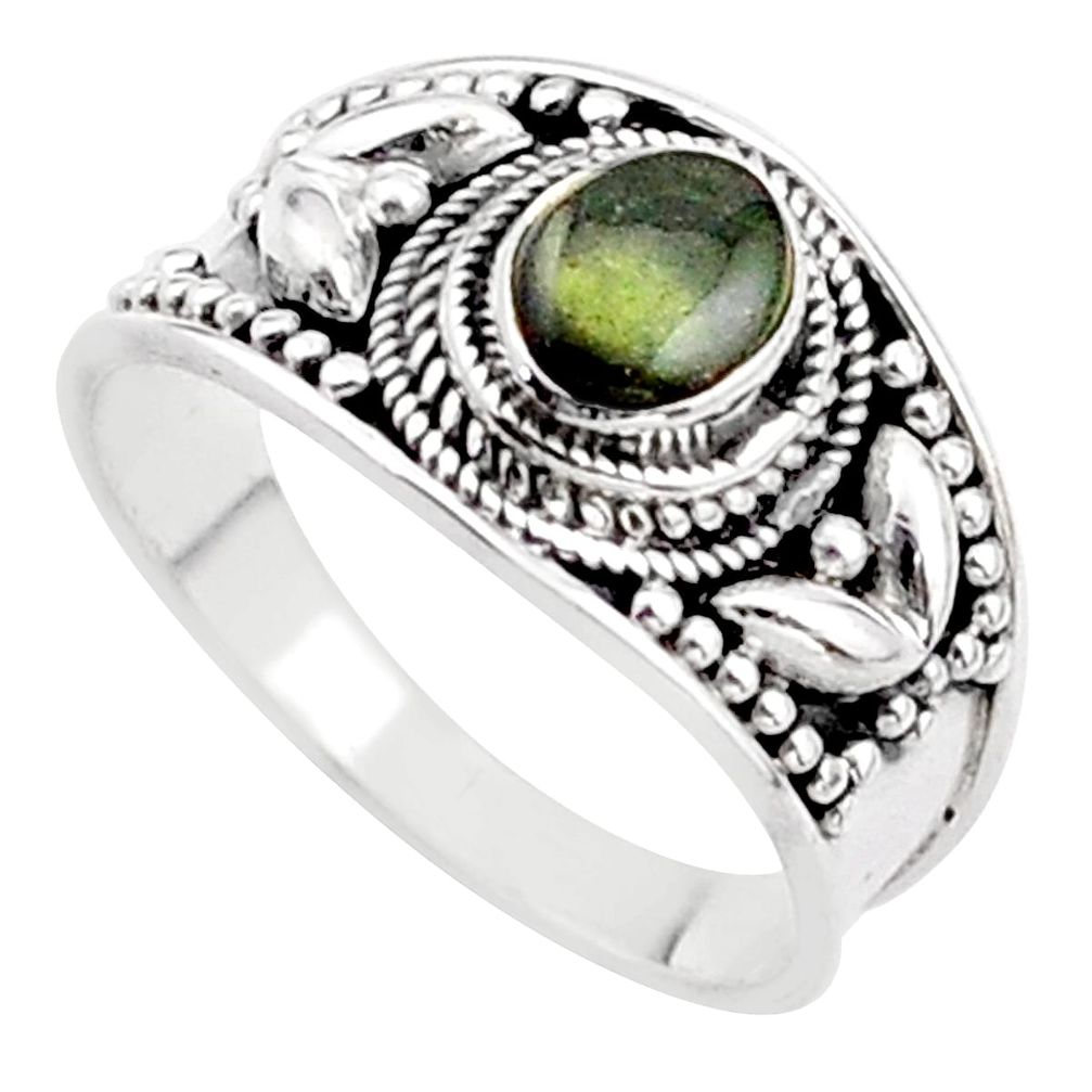 1.46cts solitaire natural green tourmaline 925 silver ring jewelry size 7 t63096