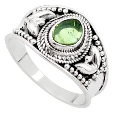1.66cts solitaire natural green tourmaline 925 silver ring jewelry size 8 t63077