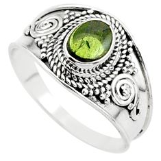 1.47cts solitaire natural green tourmaline 925 silver ring jewelry size 9 t63059