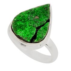 13.77cts solitaire natural green uvarovite garnet 925 silver ring size 9 y94279