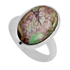 7.53cts solitaire natural green variscite 925 sterling silver ring size 6 y84513