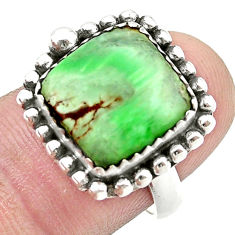 7.24cts solitaire natural green variscite 925 sterling silver ring size 7 u39394