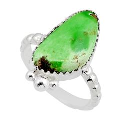 6.20cts solitaire natural green variscite 925 sterling silver ring size 8 y88598