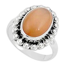 5.05cts solitaire natural grey moonstone 925 sterling silver ring size 7 u27800