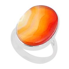 16.87cts solitaire natural honey botswana agate 925 silver ring size 7 u29876