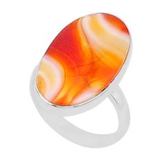 15.82cts solitaire natural honey botswana agate 925 silver ring size 8.5 u29861