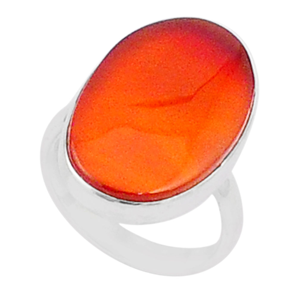14.47cts solitaire natural honey botswana agate 925 silver ring size 7.5 u29868