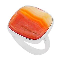 14.54cts solitaire natural honey botswana agate 925 silver ring size 7.5 u29870