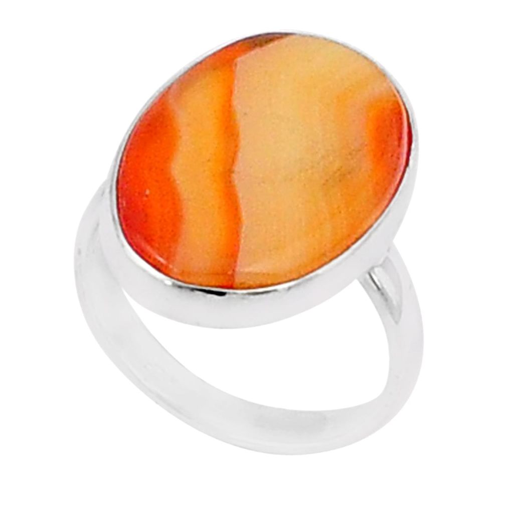 14.47cts solitaire natural honey botswana agate 925 silver ring size 8.5 u29879