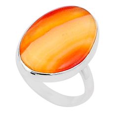 15.70cts solitaire natural honey botswana agate oval silver ring size 7.5 u29863