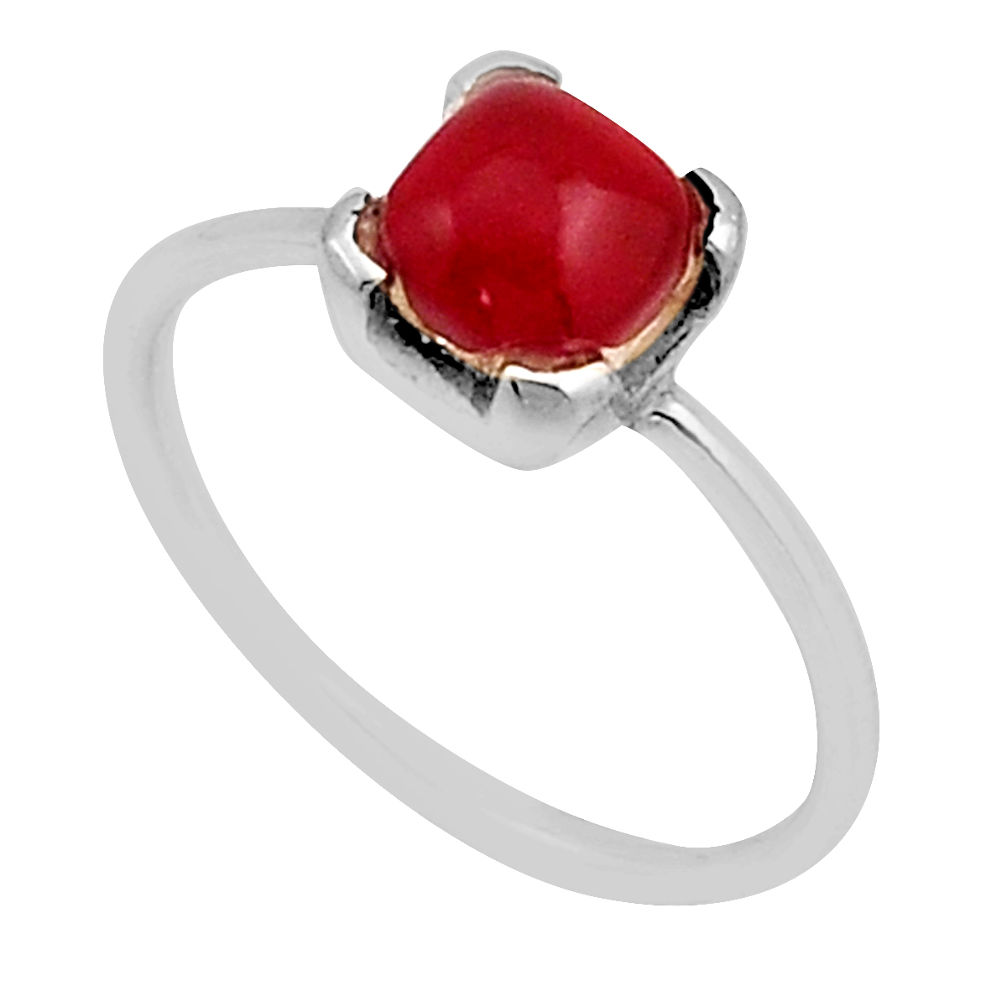 1.03cts solitaire natural honey onyx cushion sterling silver ring size 7 n2453