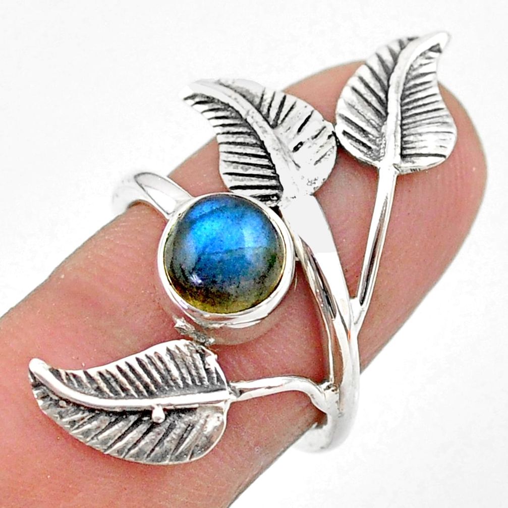 2.34cts solitaire natural labradorite 925 silver dreamcatcher ring size 6 t25183