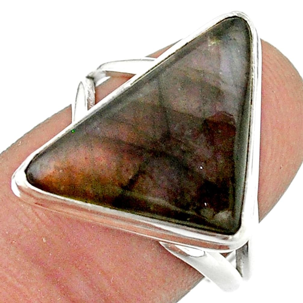 12.36cts solitaire natural labradorite spectrolite 925 silver ring size 8 t41711