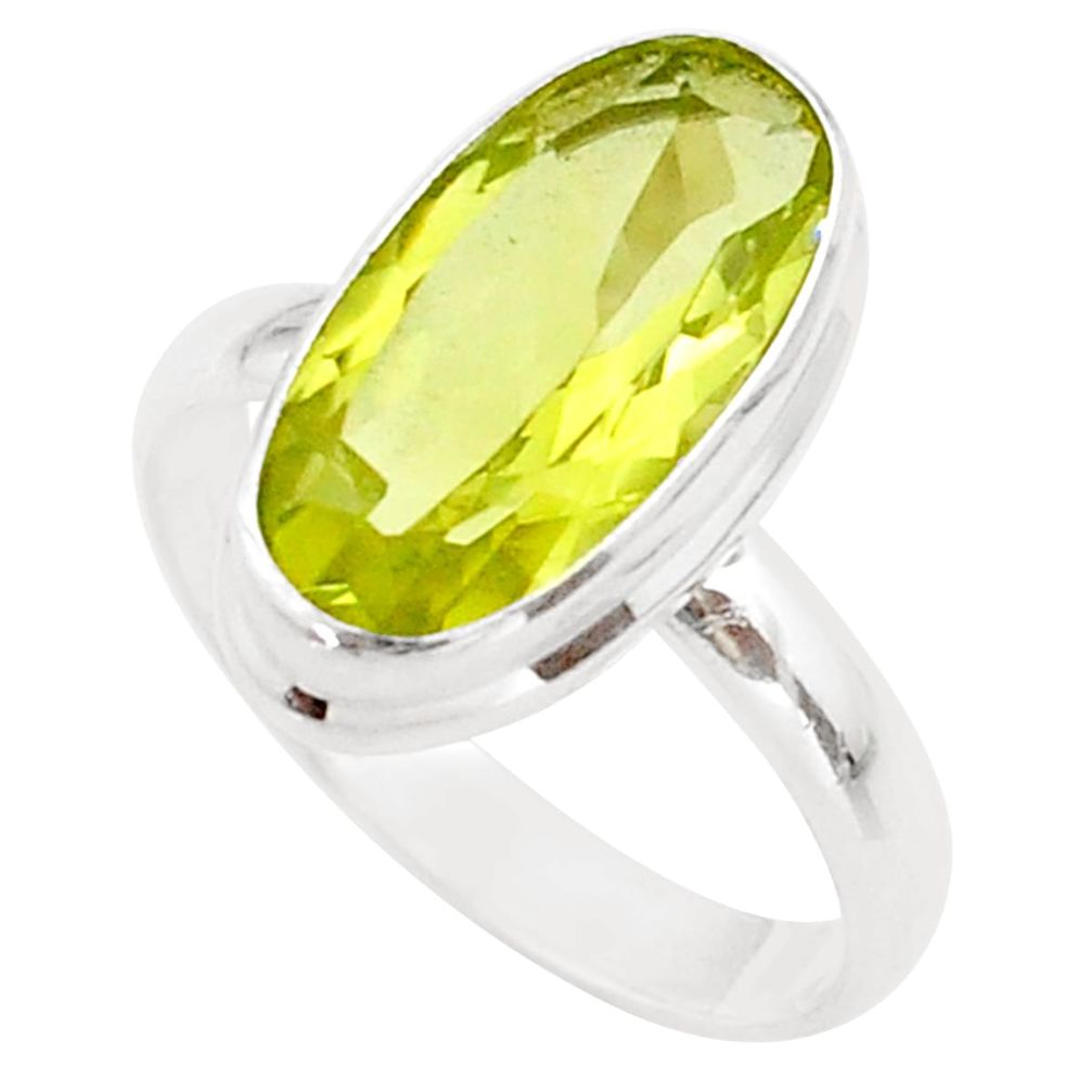 8.36cts solitaire natural lemon topaz 925 sterling silver ring size 11 t61563