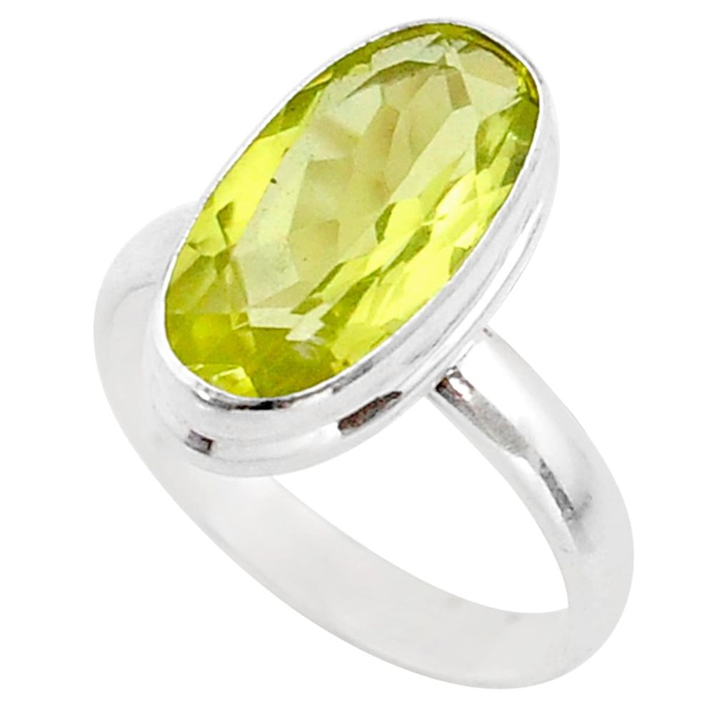 8.44cts solitaire natural lemon topaz 925 sterling silver ring size 11 t61565