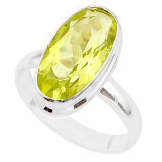 8.61cts solitaire natural lemon topaz 925 sterling silver ring size 11 t61566