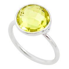 4.28cts solitaire natural lemon topaz 925 sterling silver ring size 6 t70569